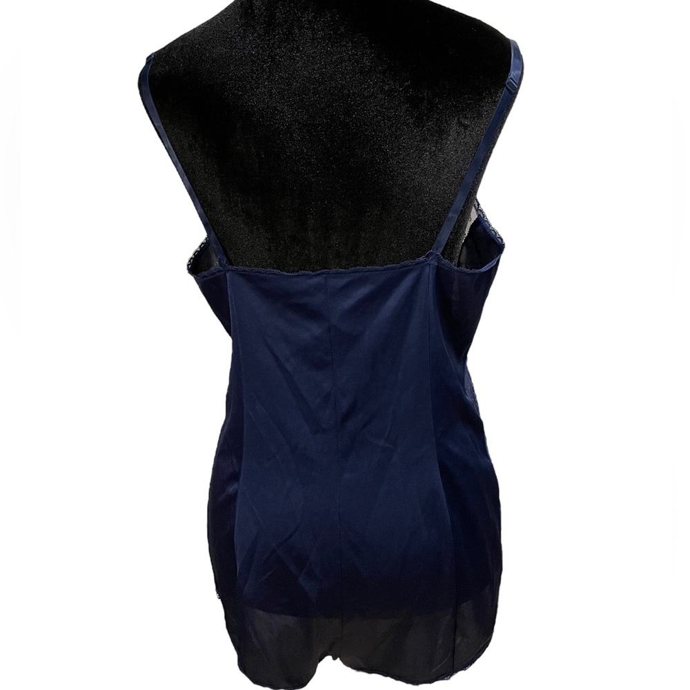 Vanity Fair Vintage Blue Sheer Floral Lace Lingerie Coquette Intimates Teddie - Picture 5 of 8